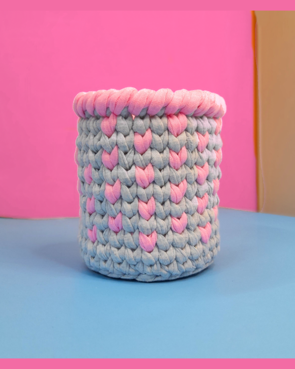 Pink-Grey Stationary/Essentials Jar