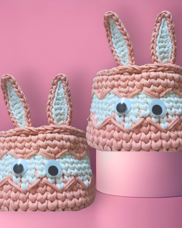 Toy Basket - Pink Bunny