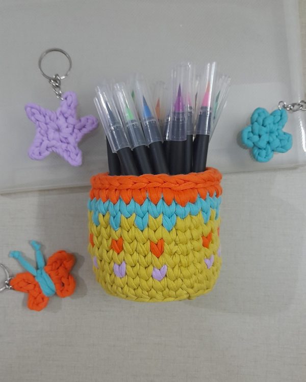 Pen Holder - Yellow/Orange