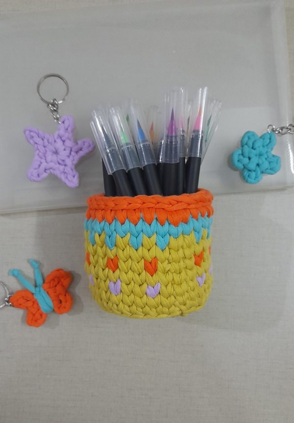 Pen Holder - Yellow/Orange