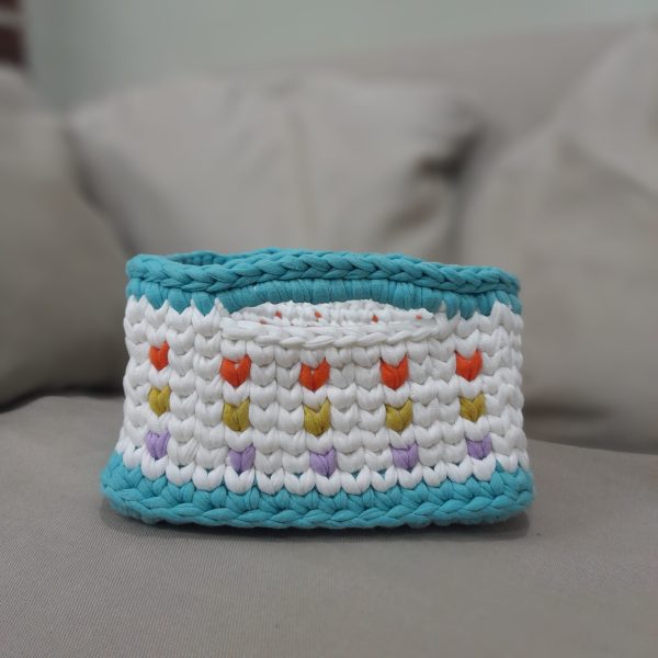 Diaper Basket - Multicolor Hearts