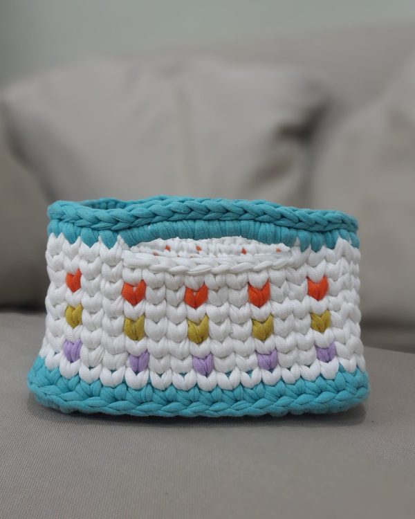 Diaper Basket - Multicolor Hearts