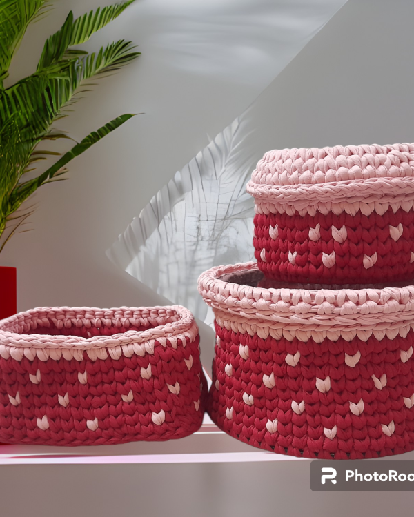 Red-Pink Acrylic Baskets